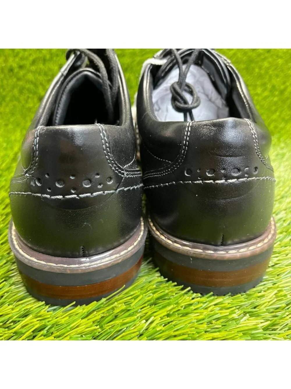 Nunn Bush Westfield Mens Size 10.5 Black Classic Plain Toe Oxford Dress Shoes